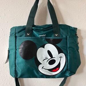 Disney Teal Tote with Black Mickey Graphic